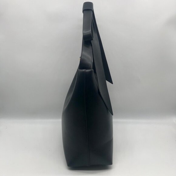 Anthropologie Black Faux Leather Tote Bag - Picture 3 of 10